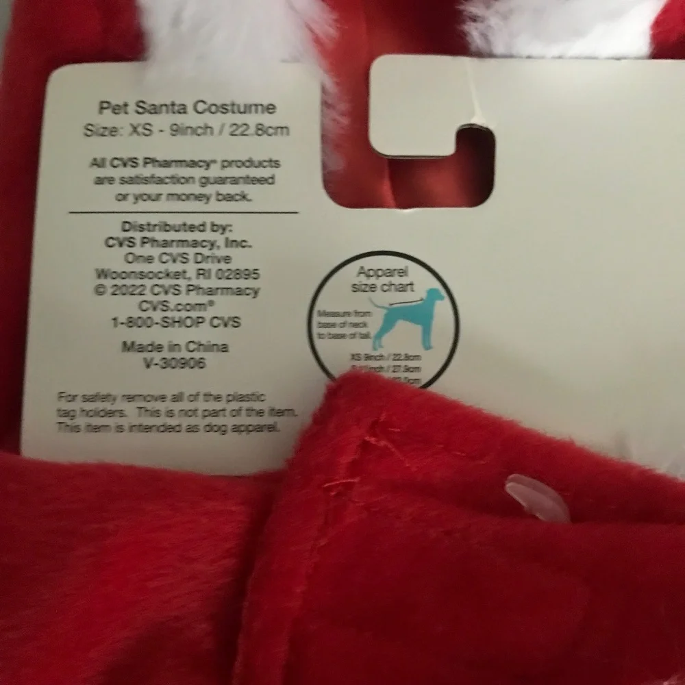 Pet Central Pet Santa Costume Size XS NEW